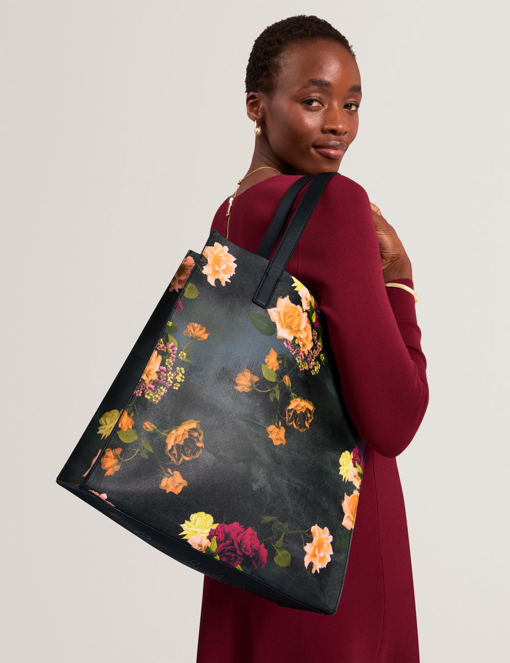 Ted Baker Opicon Borsa Icon grande con stampa floreale | Nero – vista alternativa 2