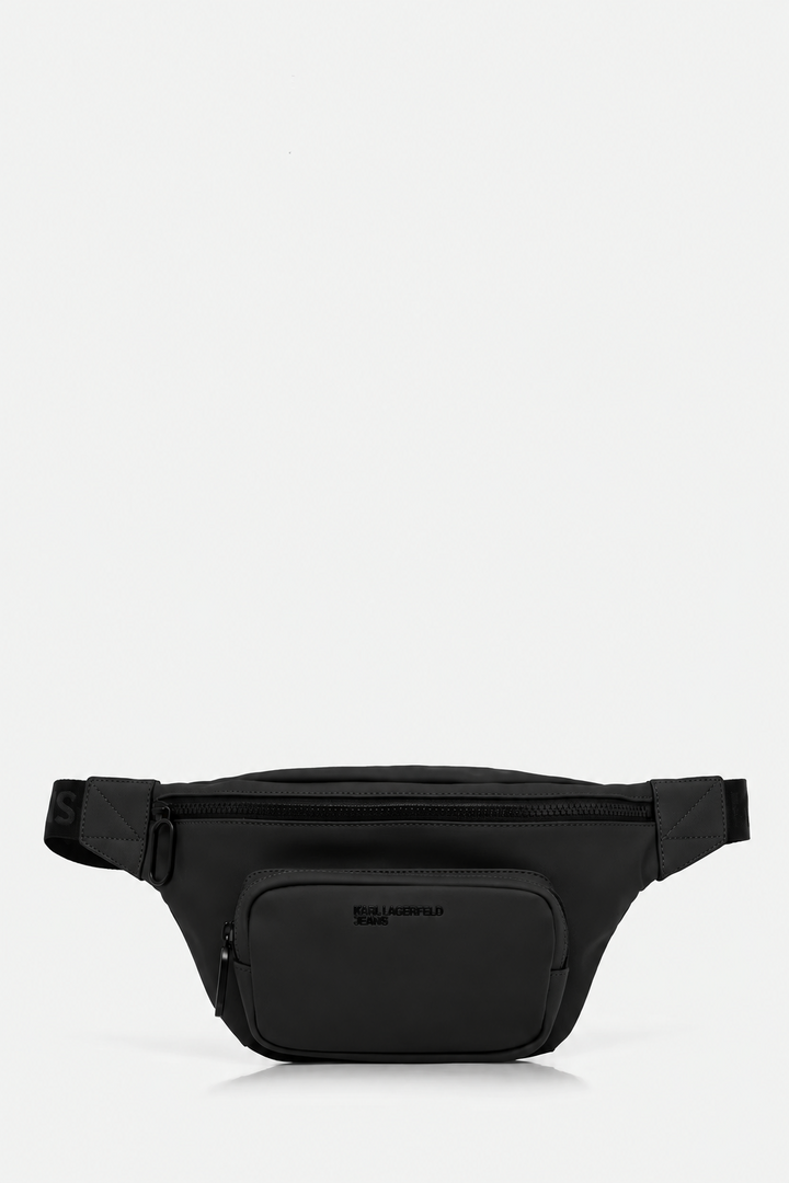 Karl Lagerfeld Coated Bumbag, Μαύρο - μπροστινή όψη
