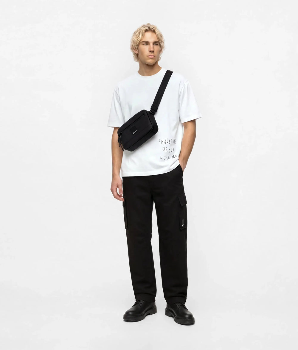 Karl Lagerfeld Borsa Crossbody Coated Technical Leather, Nero - vista alternativa