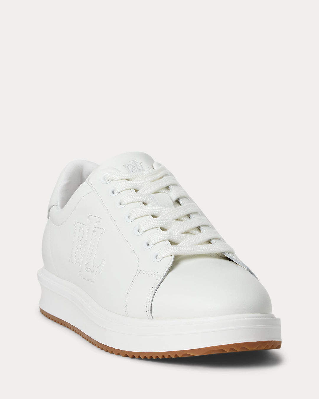Lauren Ralph Lauren Damen Ainsley Leder-Sneaker in Snow White – alternative Ansicht