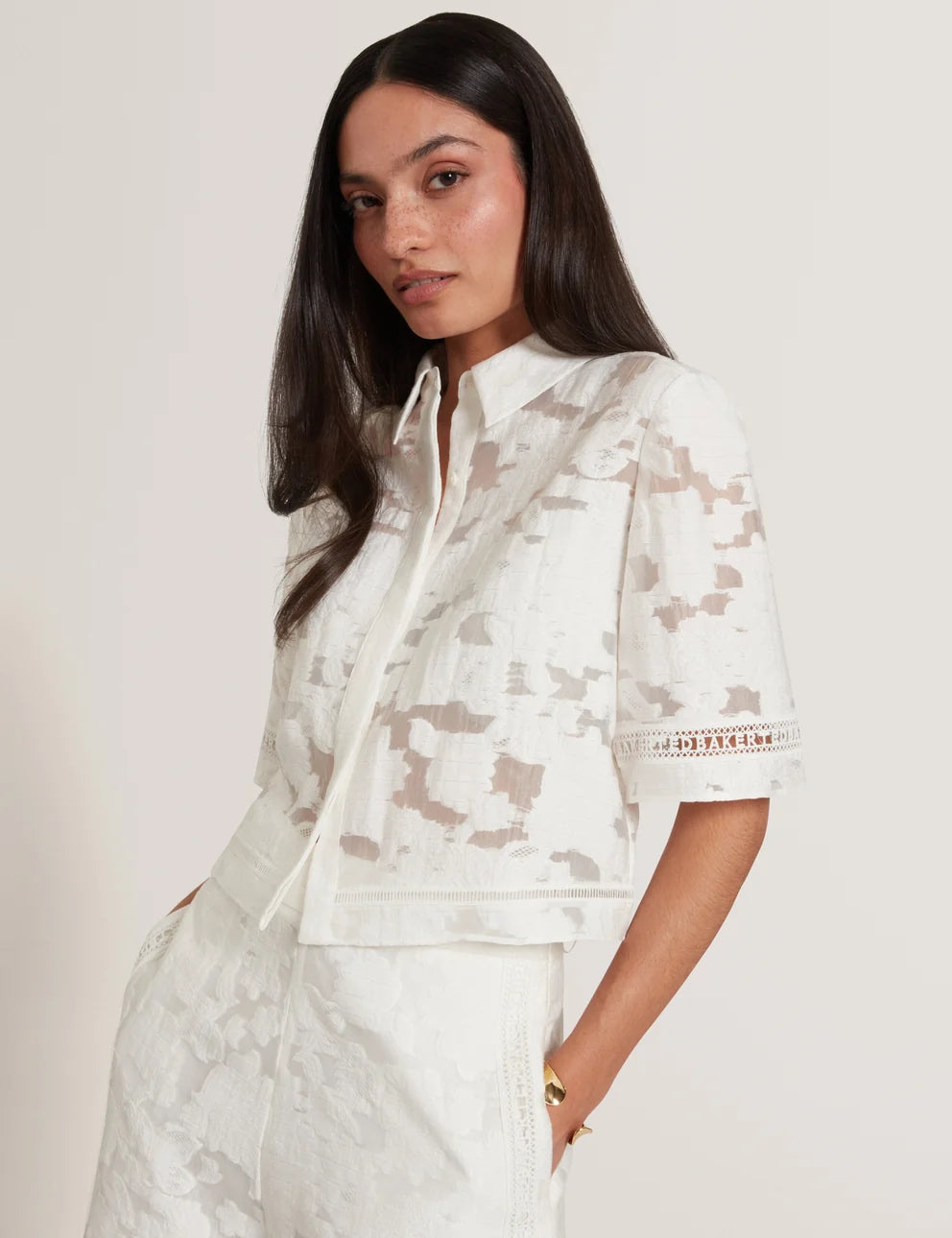 Ted Baker Khayt Chemise Boxy Texturée | Blanc