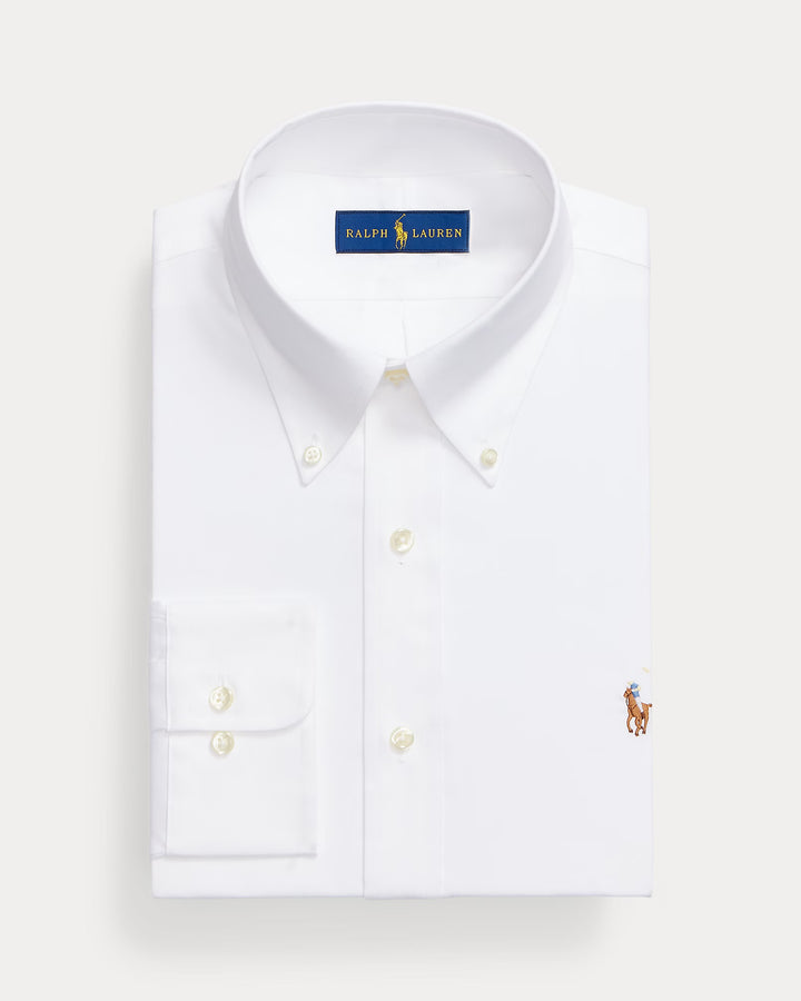 Ralph Lauren Ανδρικό Oxford Πουκάμισο Custom Fit: Λευκό – φωτογραφία lifestyle