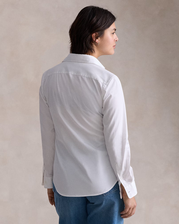 Ralph Lauren Camisa Mujer Algodón Slim Fit: Blanca – vista alternativa