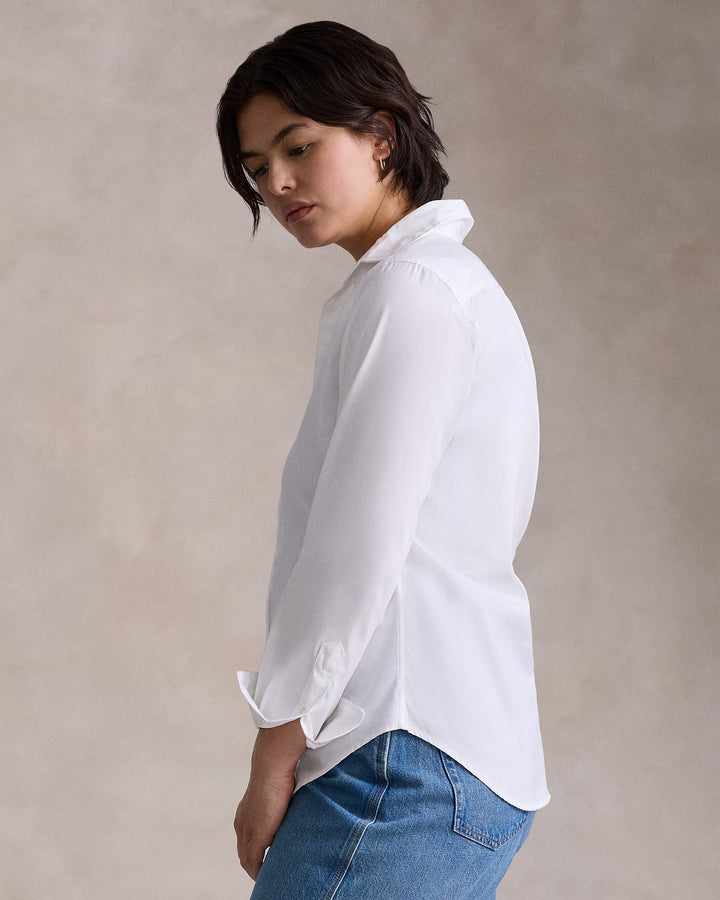 Ralph Lauren Camisa Mujer Algodón Slim Fit: Blanca – vista alternativa