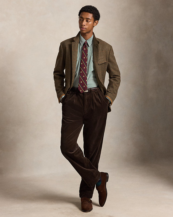 قميص بوبلين مرن مخطط بقصة Custom Fit Ralph Lauren | أخضر/أبيض, منظر 2