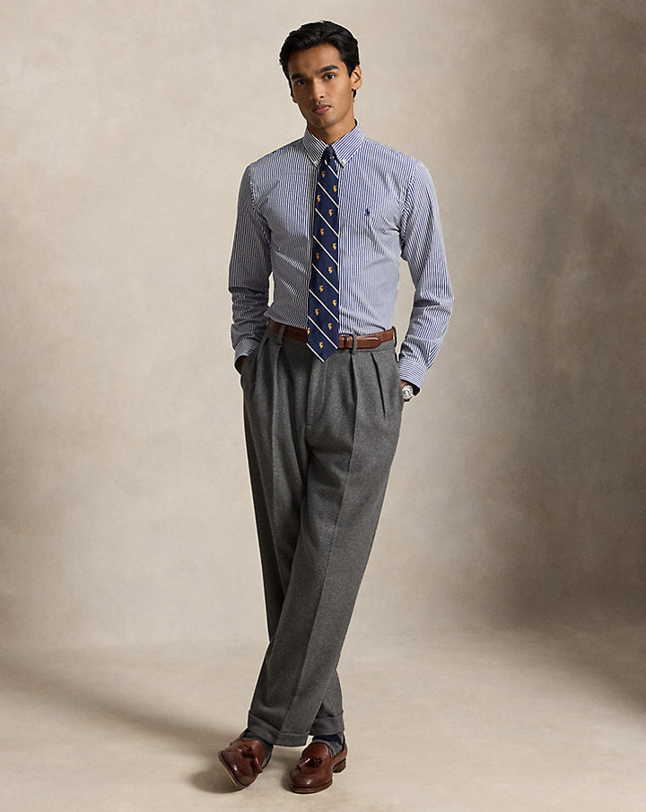 Custom Fit 条纹弹力府绸衬衫 Ralph Lauren | 海军蓝/白色, 视图 2