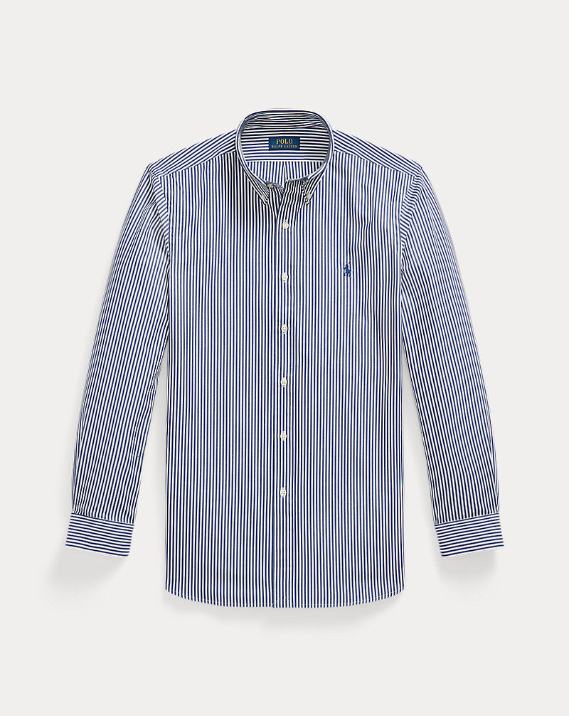 Custom Fit 条纹弹力府绸衬衫 Ralph Lauren | 海军蓝/白色, 视图 1