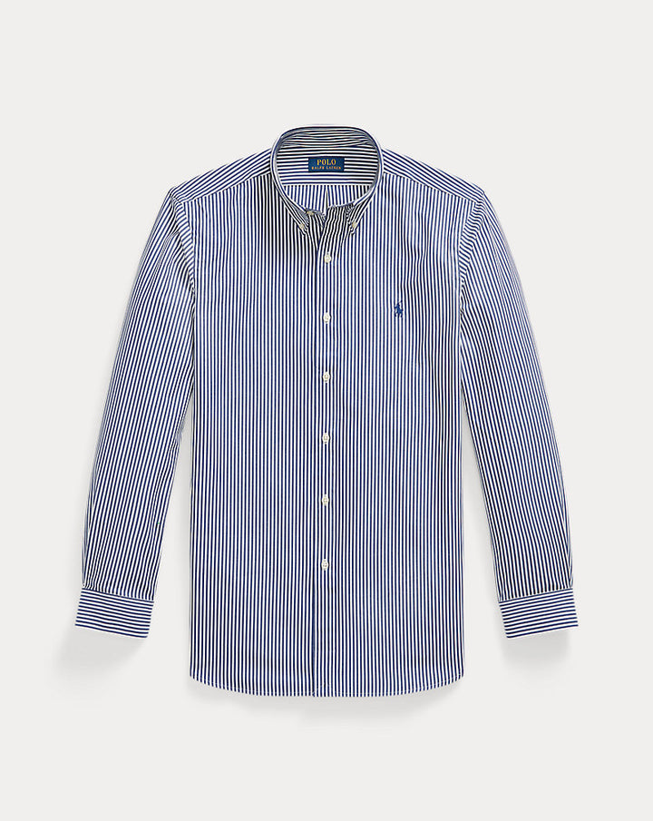 Custom Fit 条纹弹力府绸衬衫 Ralph Lauren | 海军蓝/白色, 视图 1