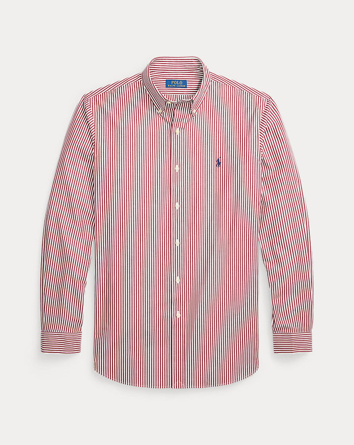 Camicia a righe in popeline stretch Custom Fit Ralph Lauren | Bordeaux/Bianco, vista 1