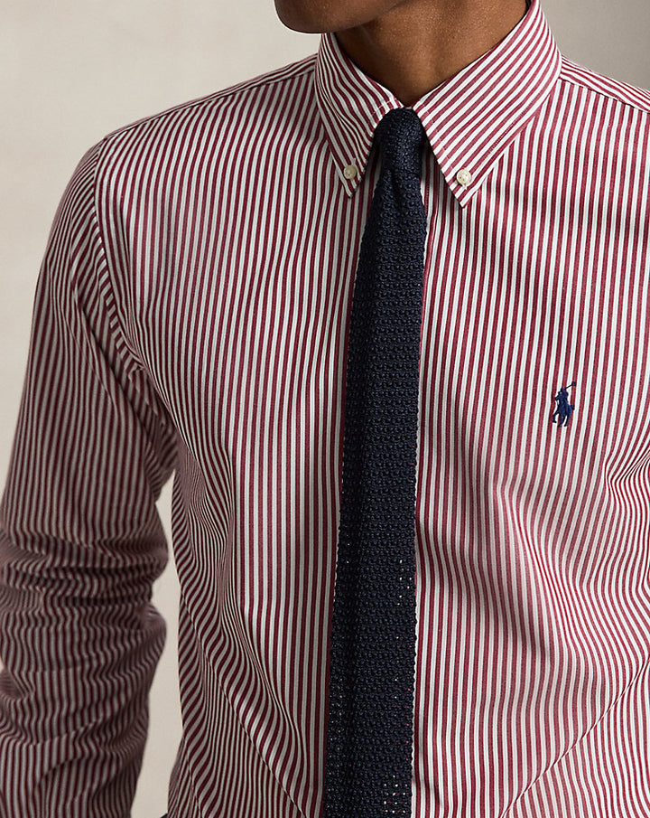 Camicia a righe in popeline stretch Custom Fit Ralph Lauren | Bordeaux/Bianco, vista 1