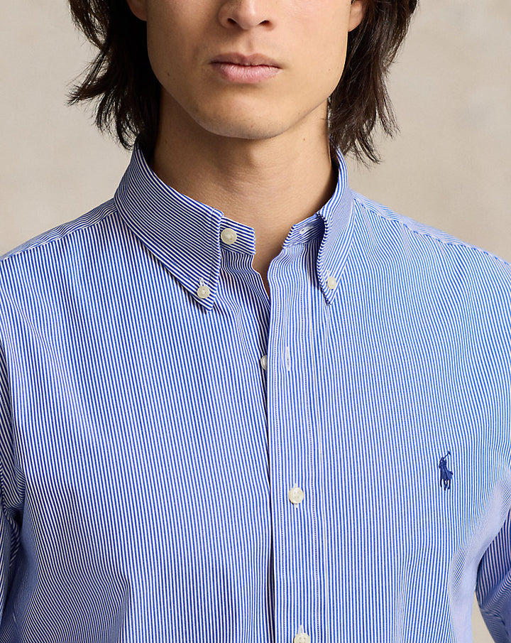 Custom Fit 弹力府绸衬衫 Ralph Lauren | 蓝/白细条纹, 视图 1