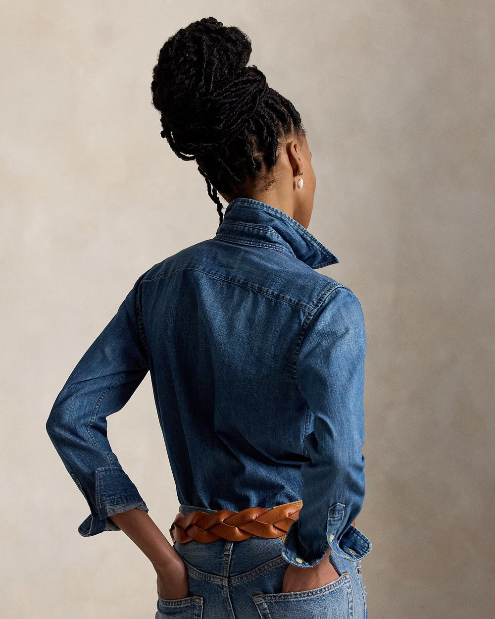 Ralph Lauren Camicia donna in denim dalla vestibilità aderente | Merced Wash – immagine del prodotto 02