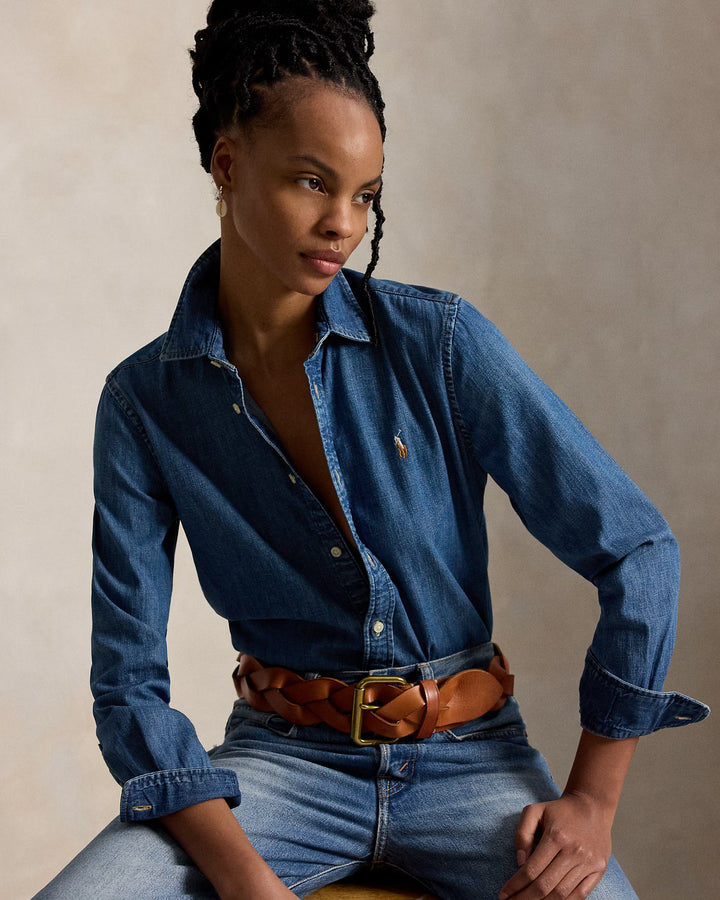 Ralph Lauren Chemise femme en denim coupe ajustée | Merced Wash – photo du produit 05