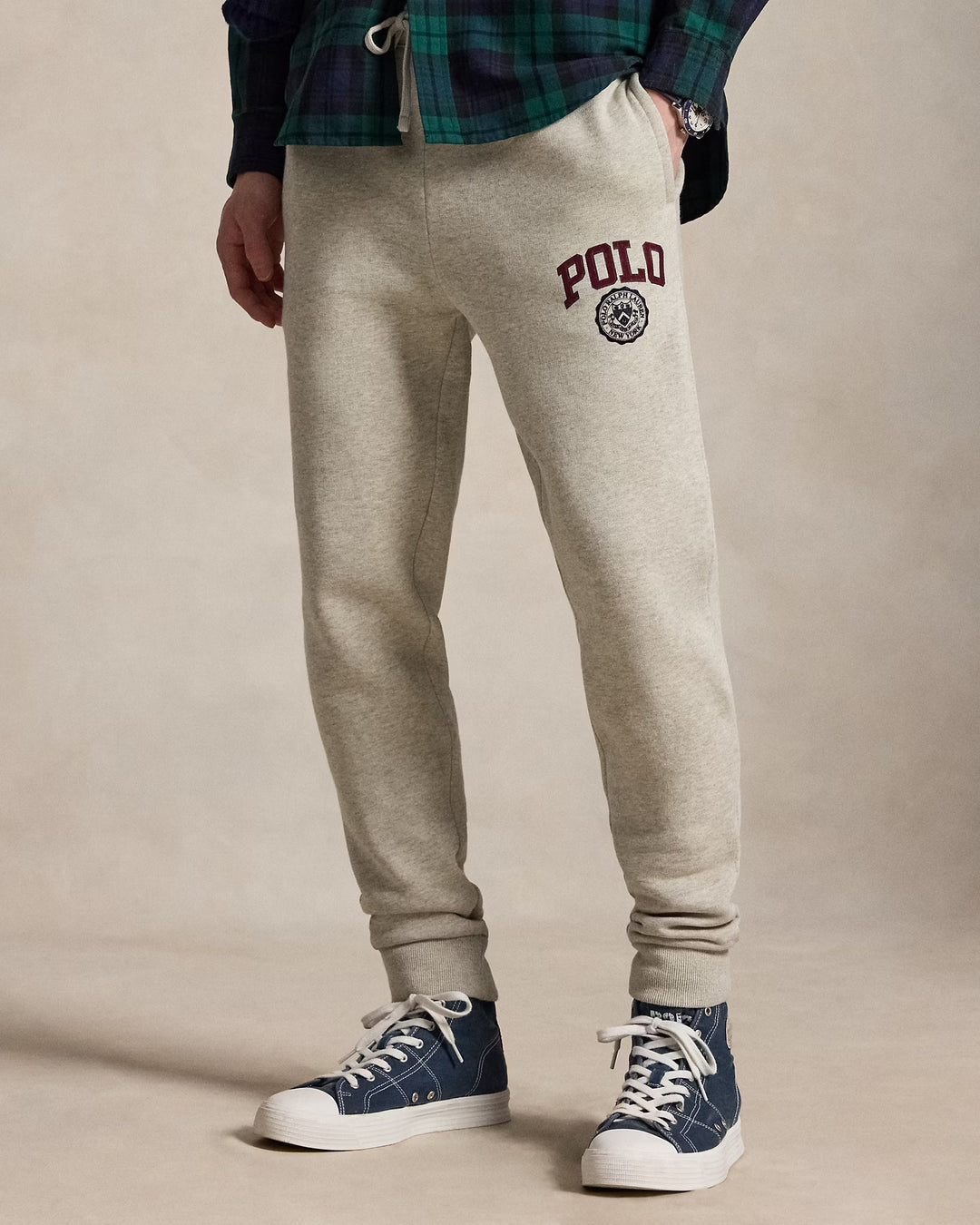 Ralph Lauren Pantalon de jogging molletonné à logo | Gris chiné – vue du produit 01