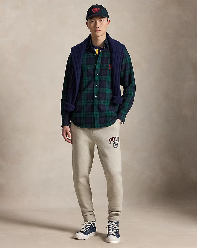 Ralph Lauren Παντελόνι Φόρμας Φλις με Λογότυπο | Γκρι Μελανζέ – όψη προϊόντος 04