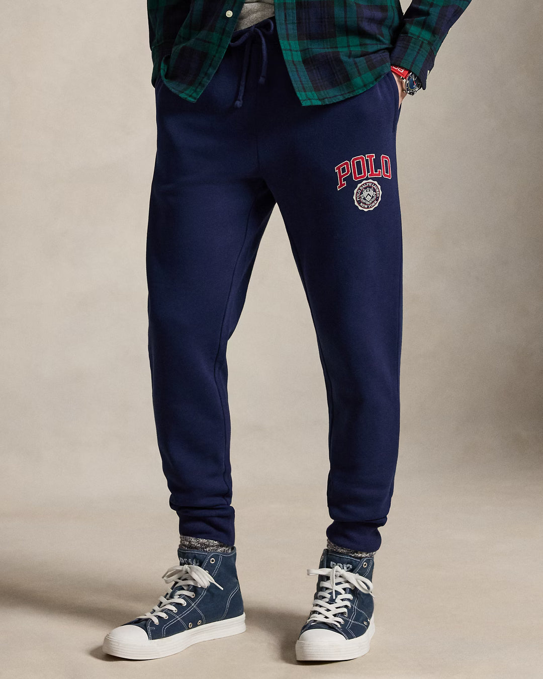 Ralph Lauren Pantalon de jogging molletonné à logo | Bleu marine Newport – vue du produit 01