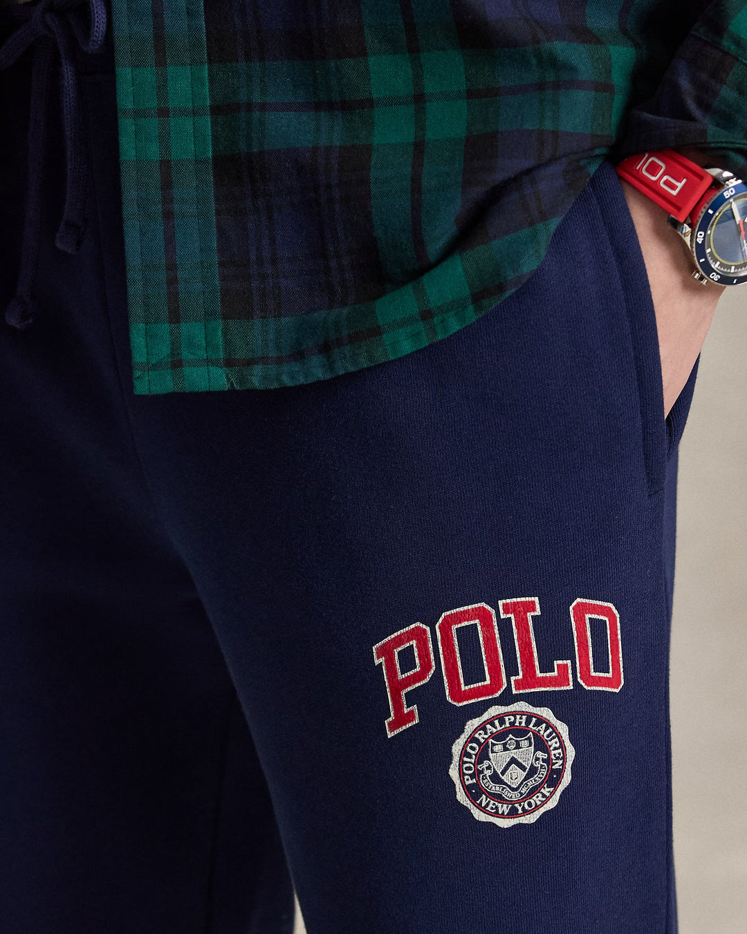 Ralph Lauren Logo Fleece Jogging Bottoms in Newport Navy – product view 03