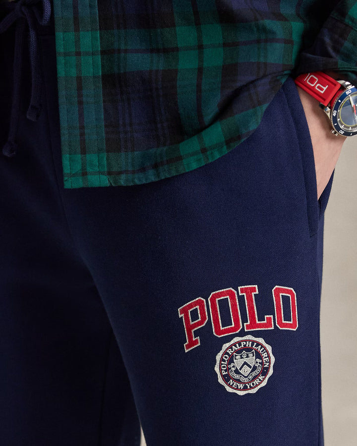 Ralph Lauren Logo Fleece Jogging Bottoms in Newport Navy – product view 03