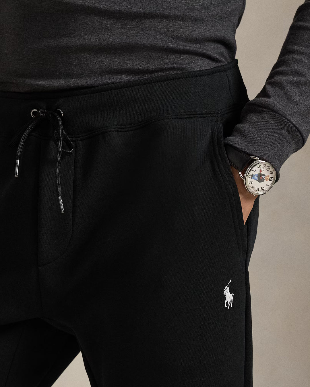 Ralph Lauren Pantalon de jogging en double maille | Noir – vue du produit 03