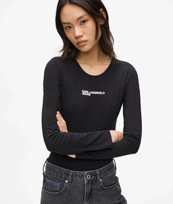 Karl Lagerfeld Γυναικείο Μακρυμάνικο Bodysuit – Μαύρο