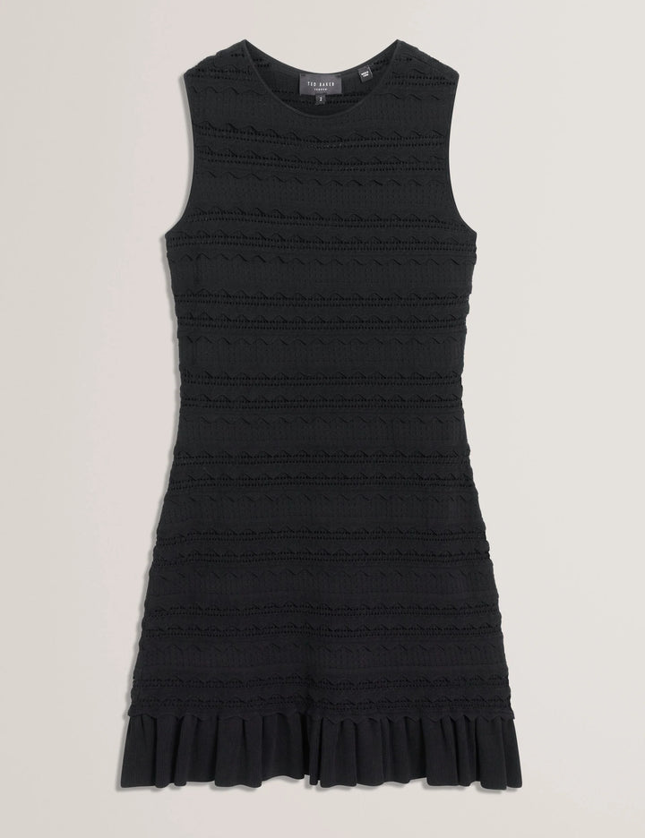 Ted Baker Avela Vestido Mini de Punto con Volante | Negro – vista alternativa 4