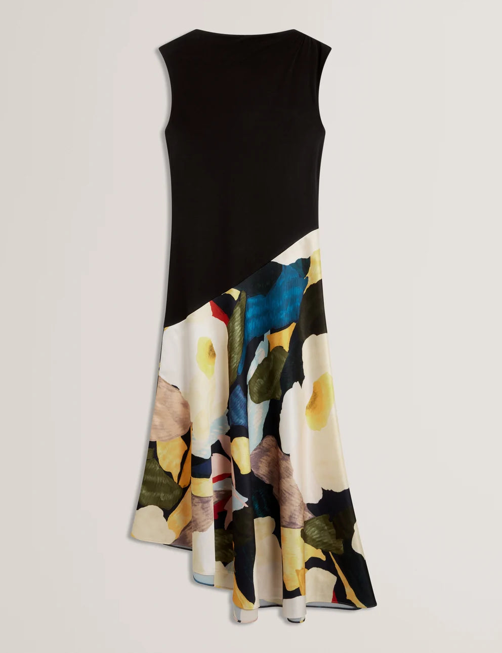 Ted Baker Aeslyn Vestido Midi de Jersey con Falda de Satén | Negro – vista alternativa 4