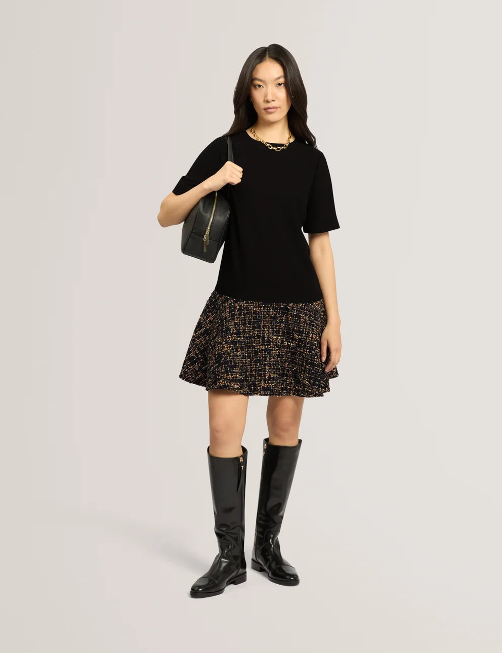 Ted Baker Ummid Mockable Mini Φόρεμα με Κοντό Μανίκι | Μαύρο