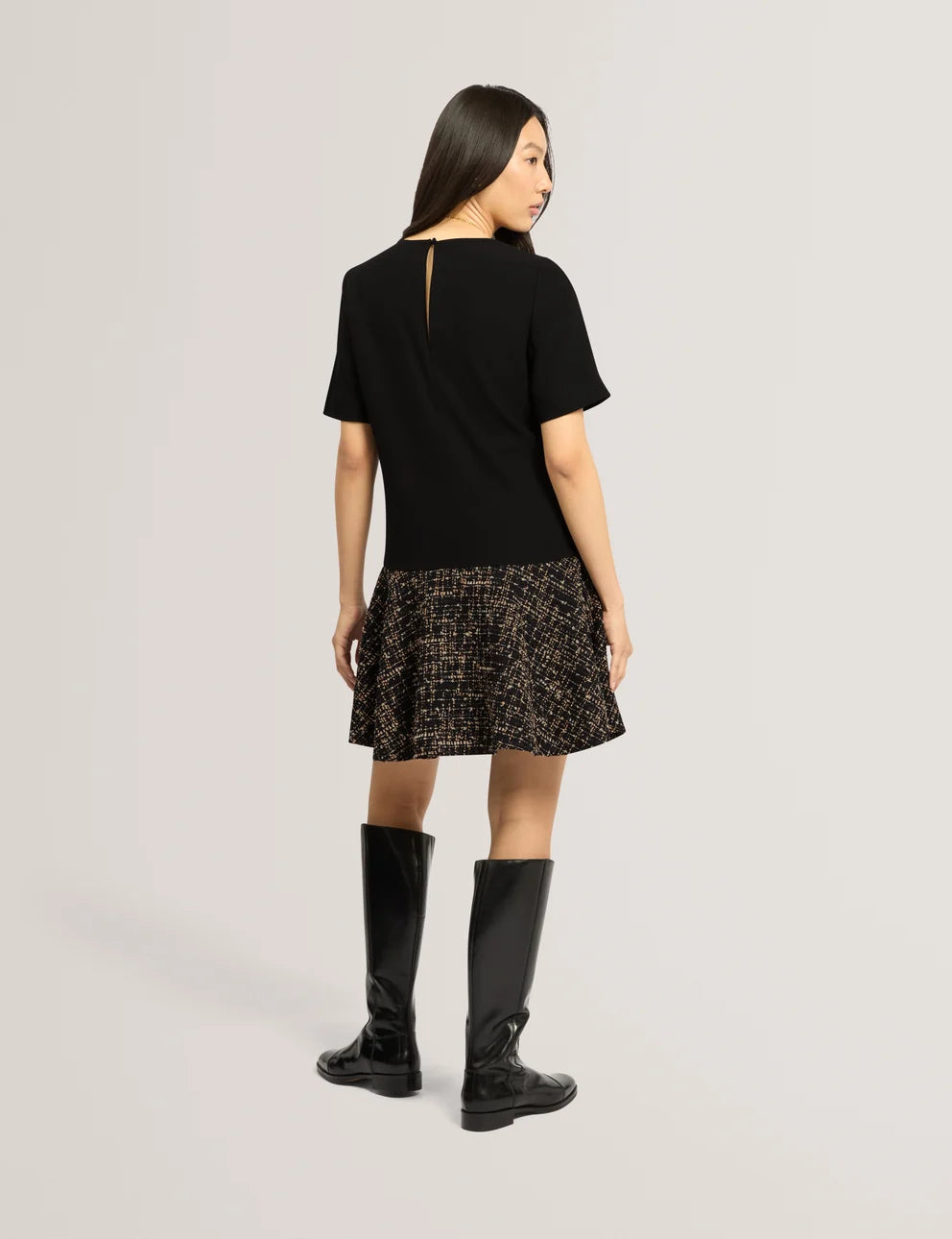 Ted Baker Ummid Robe mini Mockable à manches courtes | Noir – vue alternative 2