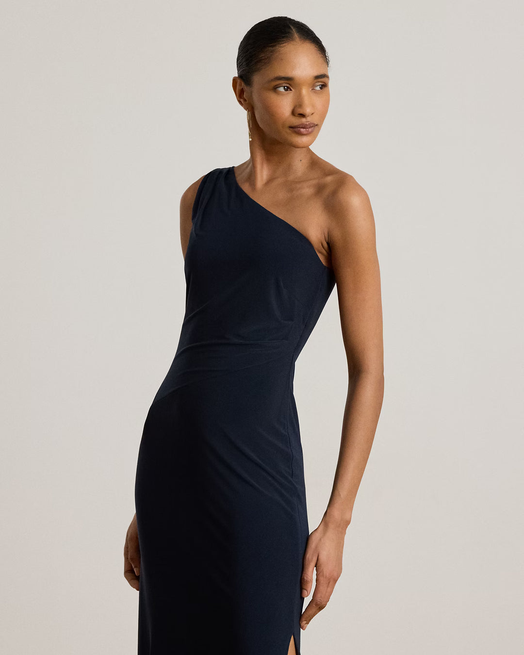 Lauren Ralph Lauren Robe One-Shoulder en Jersey: Navy