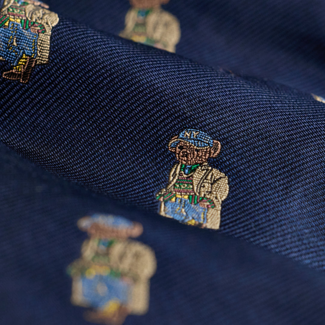 Cravatta Polo Bear in seta repp Ralph Lauren | Blu navy, vista 2