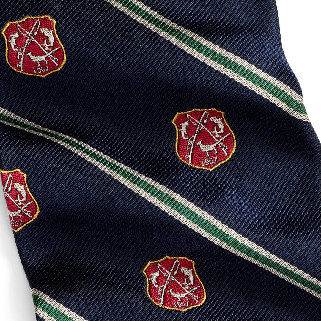 Silk Repp Club Tie by Ralph Lauren in Navy, view 2