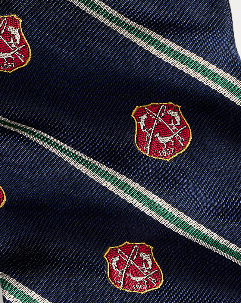 Ralph Lauren Silk Repp Club Tie in Navy, view 5