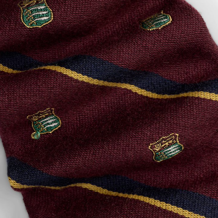 Ριγέ Γραβάτα Club με Vintage Επιρροές Ralph Lauren | Μπορντό, όψη 2