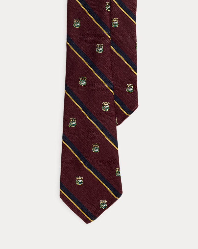 Ralph Lauren Vintage-Inspired Striped Club Tie in Wine, view 3