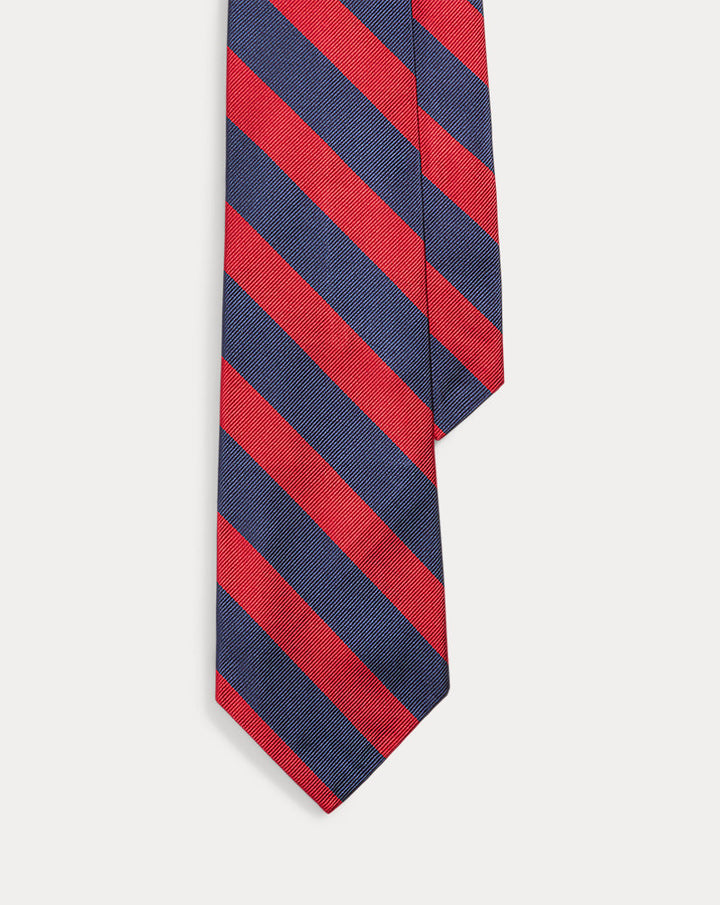 Cravatta stretta a righe in seta repp Ralph Lauren | Blu navy/Rosso, vista 1