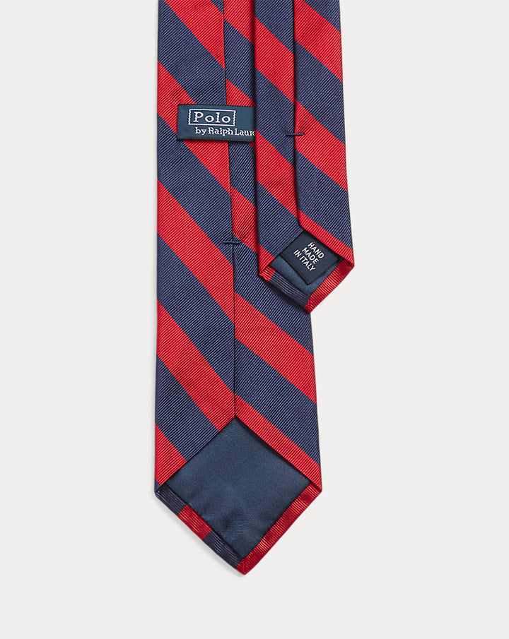 Cravatta stretta a righe in seta repp Ralph Lauren | Blu navy/Rosso, vista 2