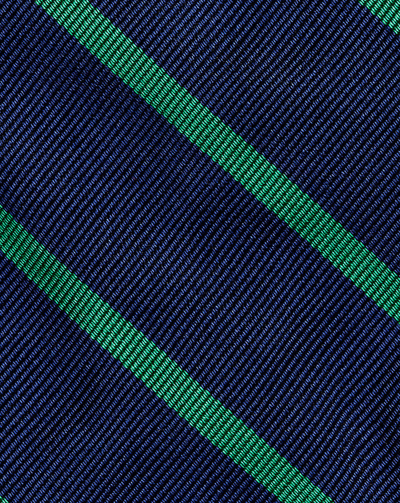 Cravatta a righe in seta repp Ralph Lauren | Blu navy/Verde, vista 1