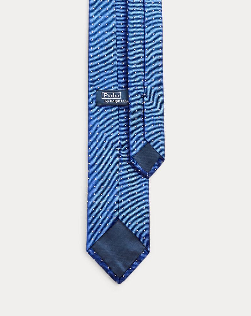 Gepunktete Krawatte aus Seidenrepp Ralph Lauren | Blau/Weiß, Ansicht 2