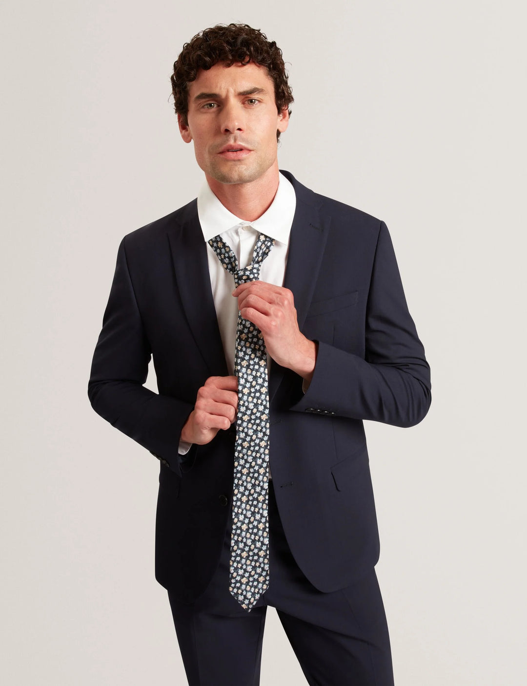 Ted Baker Latter Μεταξωτή Γραβάτα με Micro Floral Print | Navy – εναλλακτική όψη 2