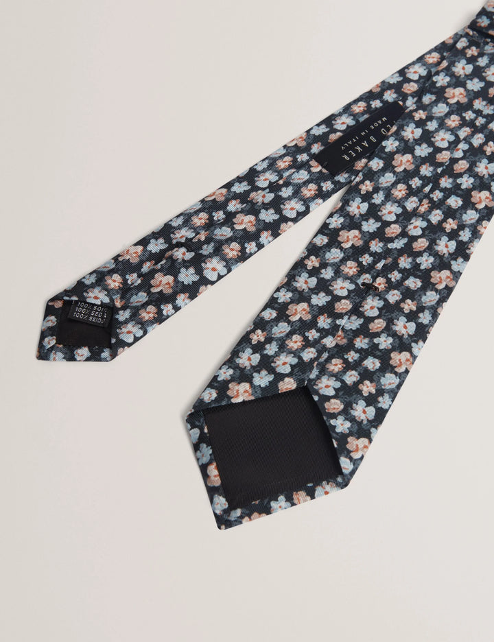 Ted Baker Latter Μεταξωτή Γραβάτα με Micro Floral Print | Navy – εναλλακτική όψη 4