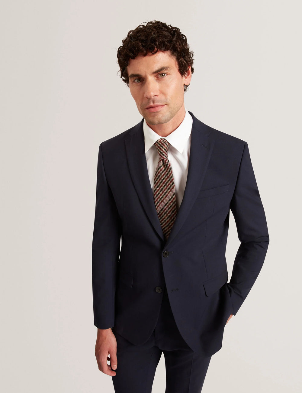Ted Baker Nnichol Μεταξωτή Γραβάτα με Υφαντό Καρό | Ταμπά – εναλλακτική όψη 2