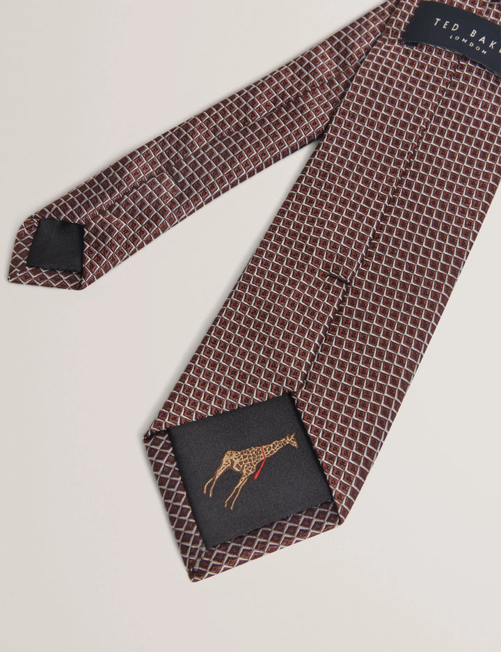 Ted Baker Hiyde Cravatta Jacquard in Seta a Motivo | Bordeaux – vista alternativa 4
