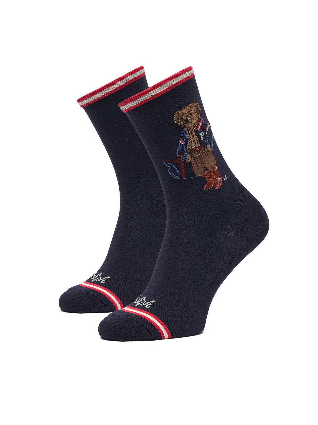 Ralph Lauren Calze donna Polo Bear confezione da 3 paia | Blu navy/Avorio – immagine del prodotto 03