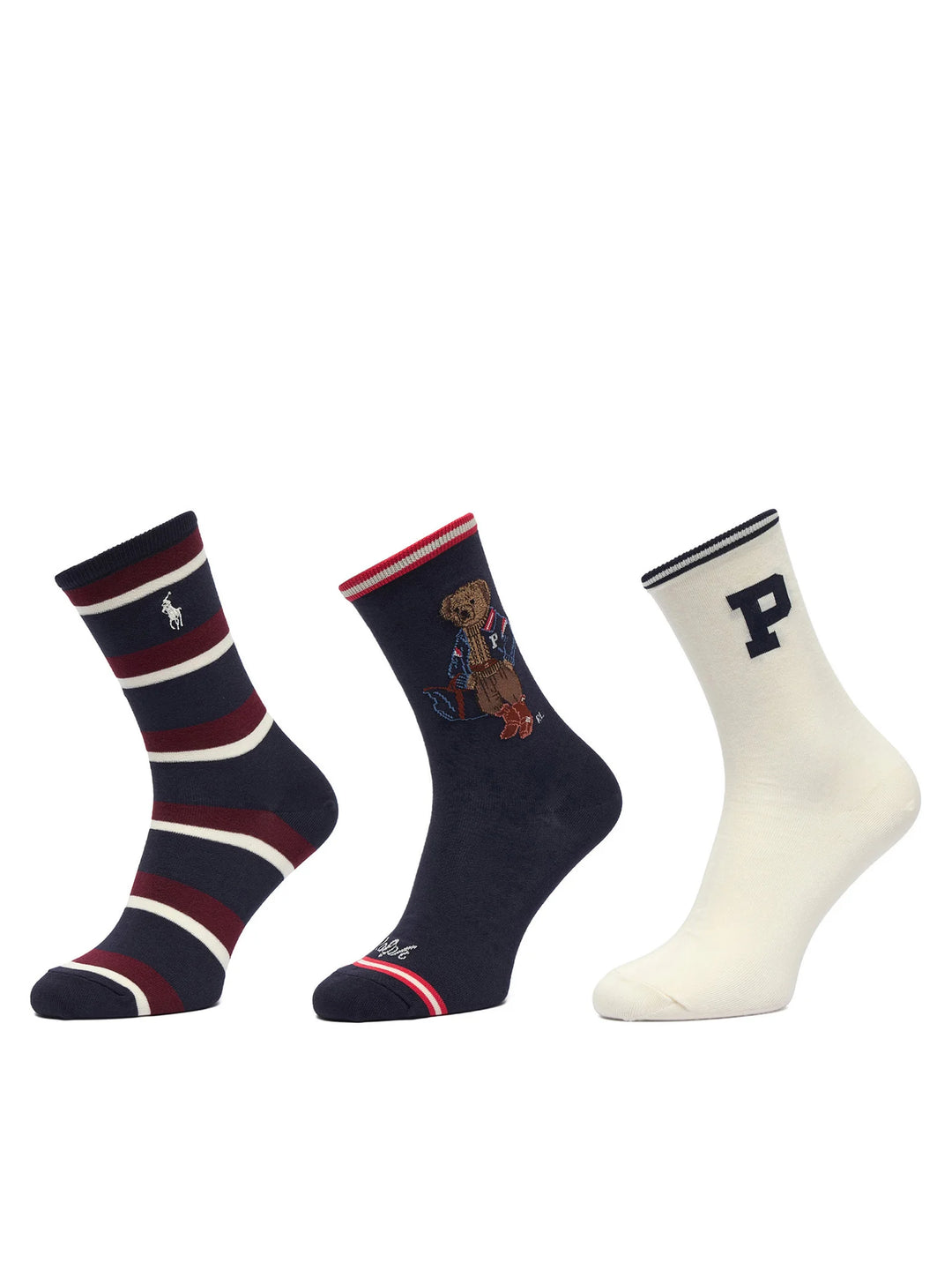 Ralph Lauren Calze donna Polo Bear confezione da 3 paia | Blu navy/Avorio – immagine del prodotto 07