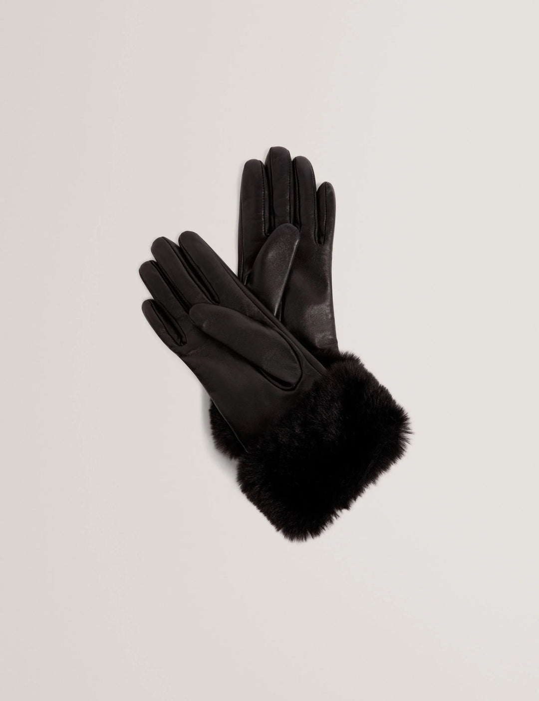 Ted Baker Neevi Gants en cuir à fausse fourrure | Noir – vue alternative 3