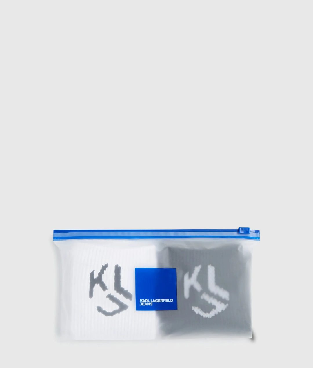 Karl Lagerfeld Σετ 2 Κάλτσες Monogram Μεσαίου Μήκους, Λευκό/Μαύρο - εναλλακτική όψη 2