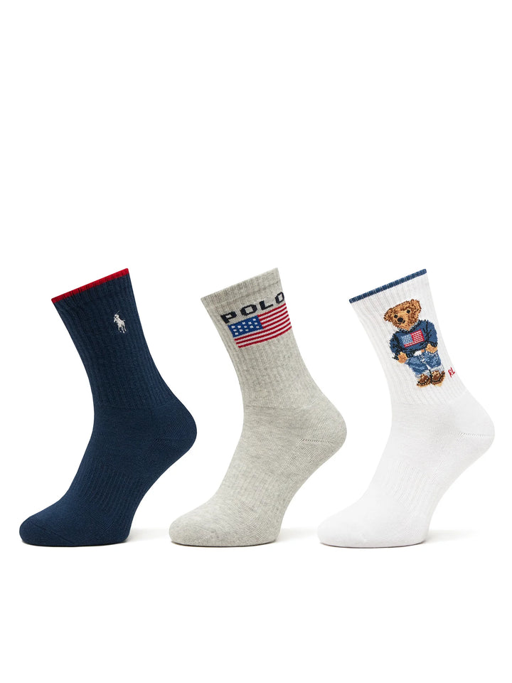 Ralph Lauren Γυναικείες Κάλτσες 3-Pack: Λευκό/Navy/Γκρι – εναλλακτική όψη