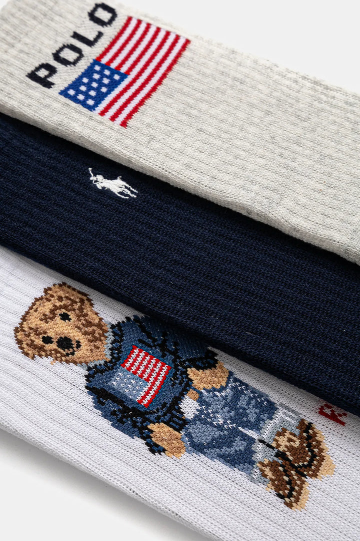 Ralph Lauren Γυναικείες Κάλτσες 3-Pack: Λευκό/Navy/Γκρι – εναλλακτική όψη
