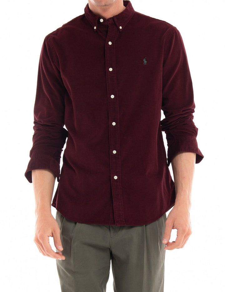 Ralph Lauren Slim Fit Κοτλέ Υποκάμισο | Μπορντώ