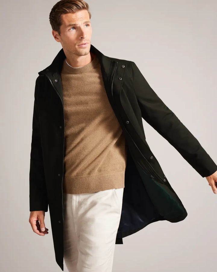 Ted Baker Erolson Μακριά Funnel Neck Καπαρντίνα | Κυπαρισσί